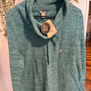 Bass Teal Heathered Pullover - XL